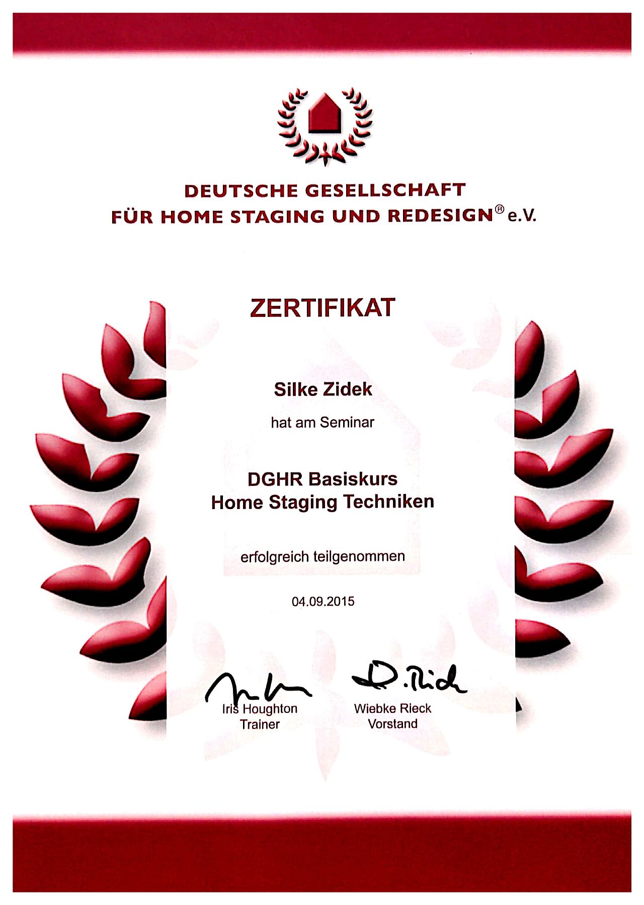 DGHR Zertifikat